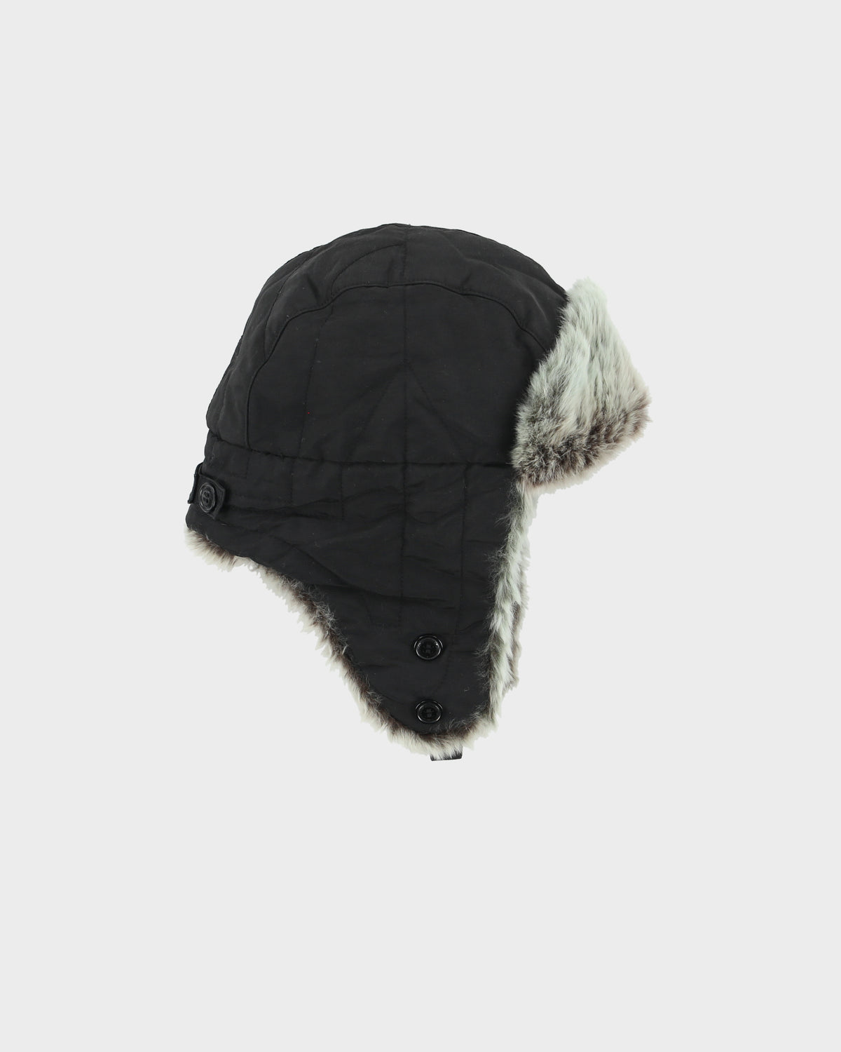 Vintage Woolrich Quilted Waterproof Canvas Lapin Fur Trapper Hat - L