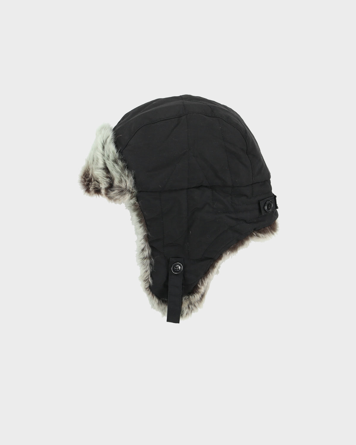 Vintage Woolrich Quilted Waterproof Canvas Lapin Fur Trapper Hat - L
