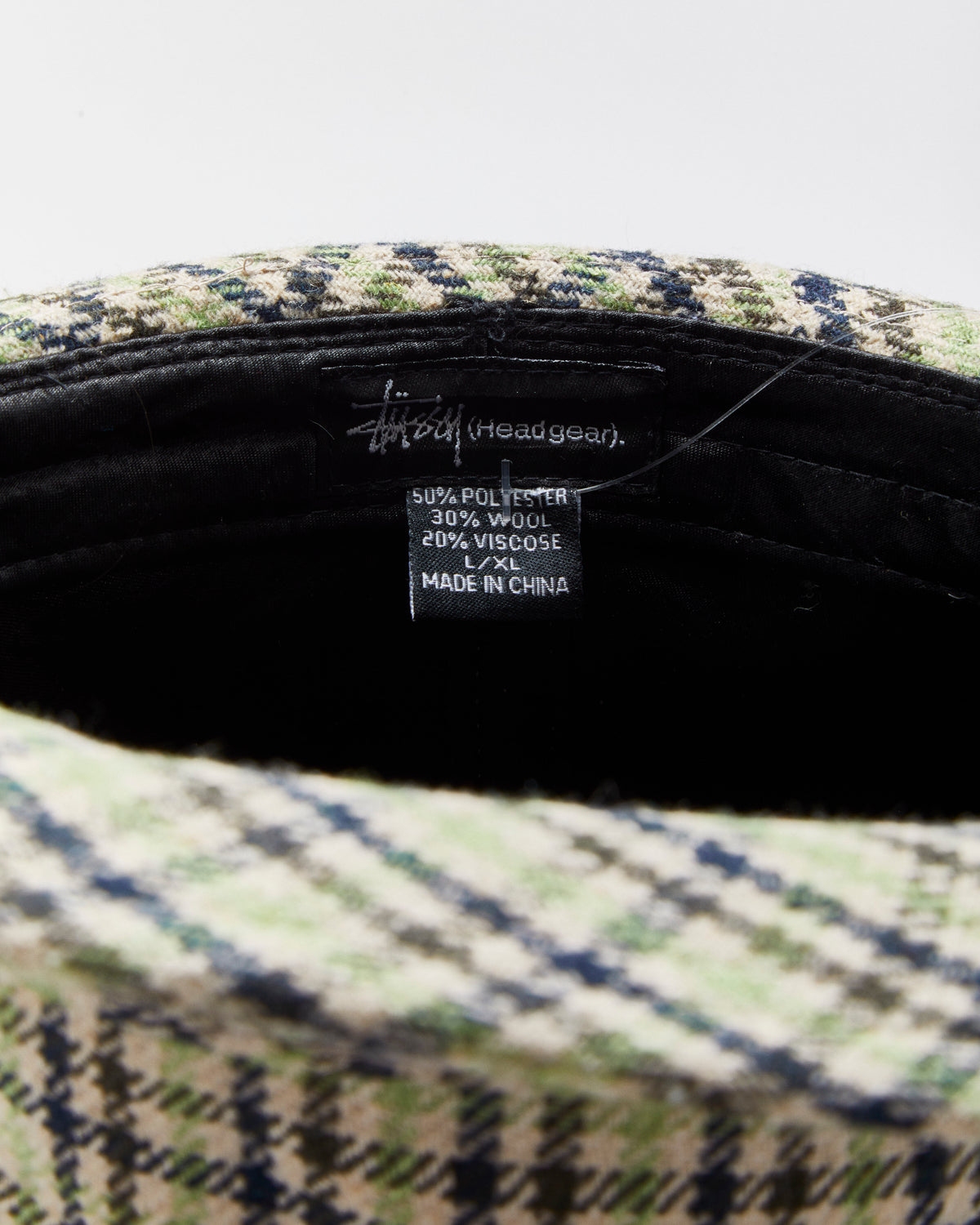 Vintage Y2K 00s Stussy Stock Logo Tweed Wool Blend Fedora Hat - L/XL
