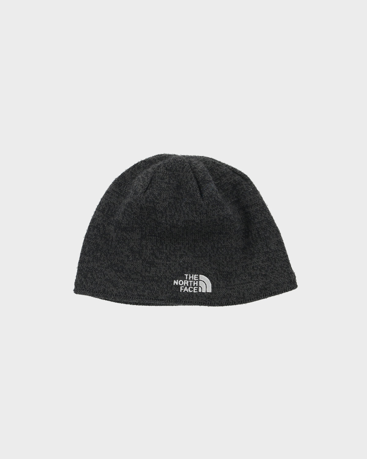 The North Face Marl Grey Wool Blend Knit Fleece Lined Skullcap Beanie - OS