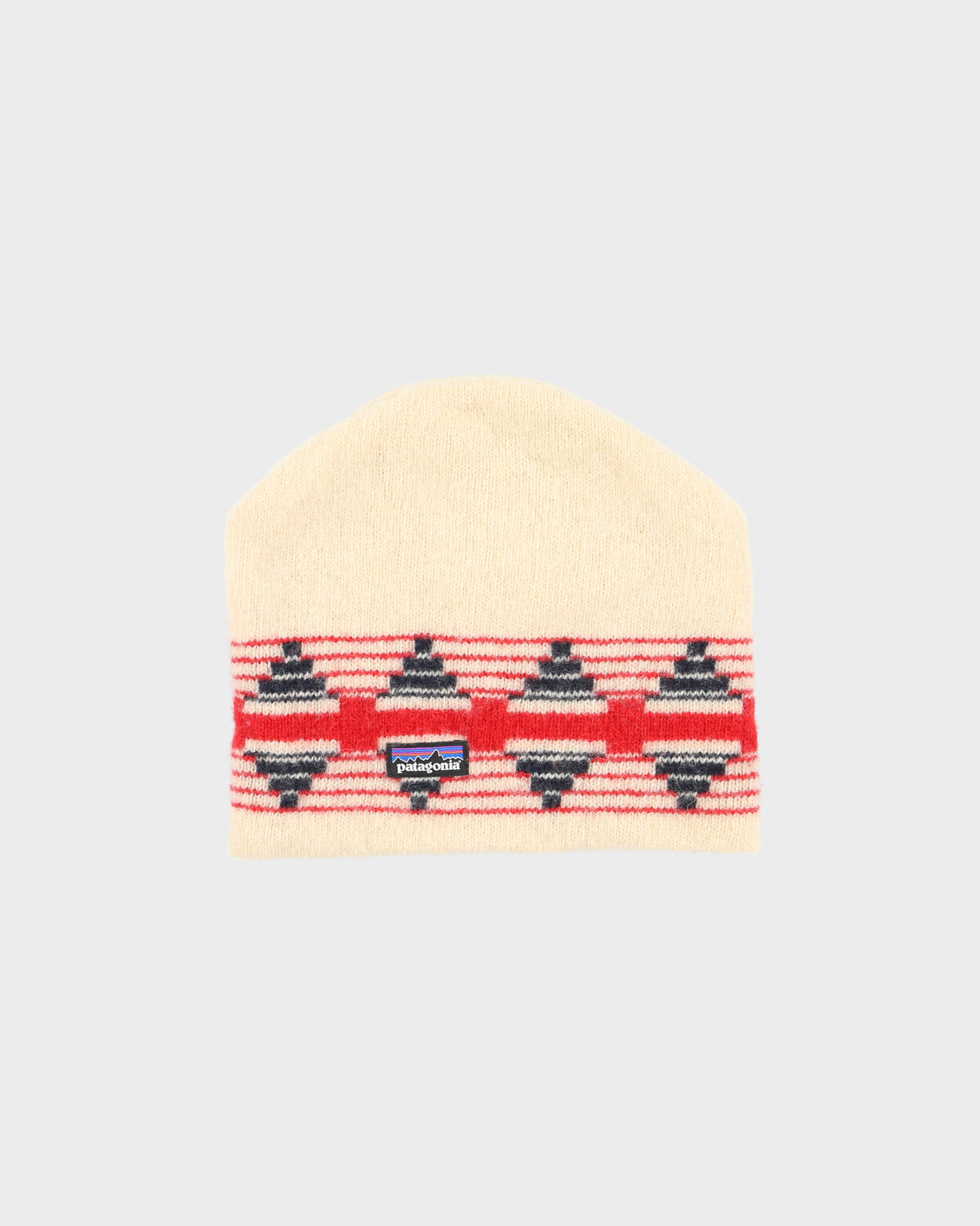 Patagonia Backslide Toasted White Pueblo Striped Wool Knit Skullcap Beanie - OS