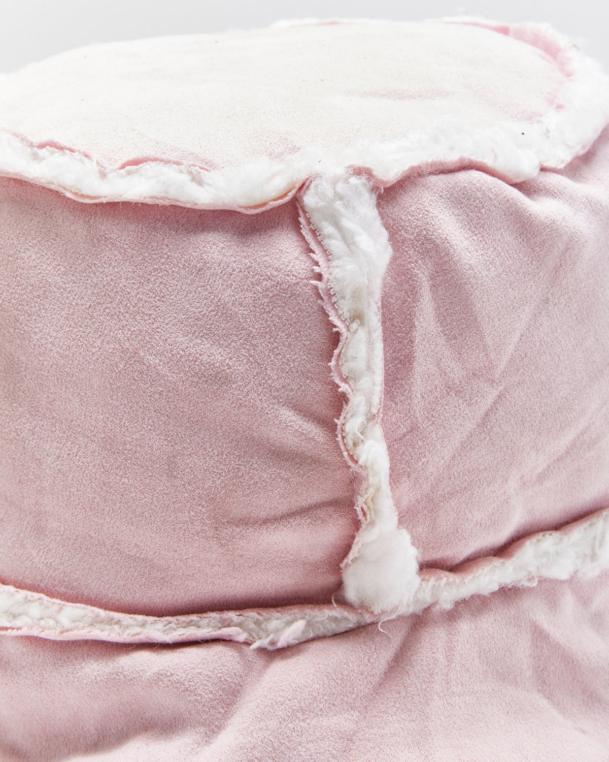 Vintage Y2K 00s Baby Pink Faux Sheepskin Bucket Hat - M/L