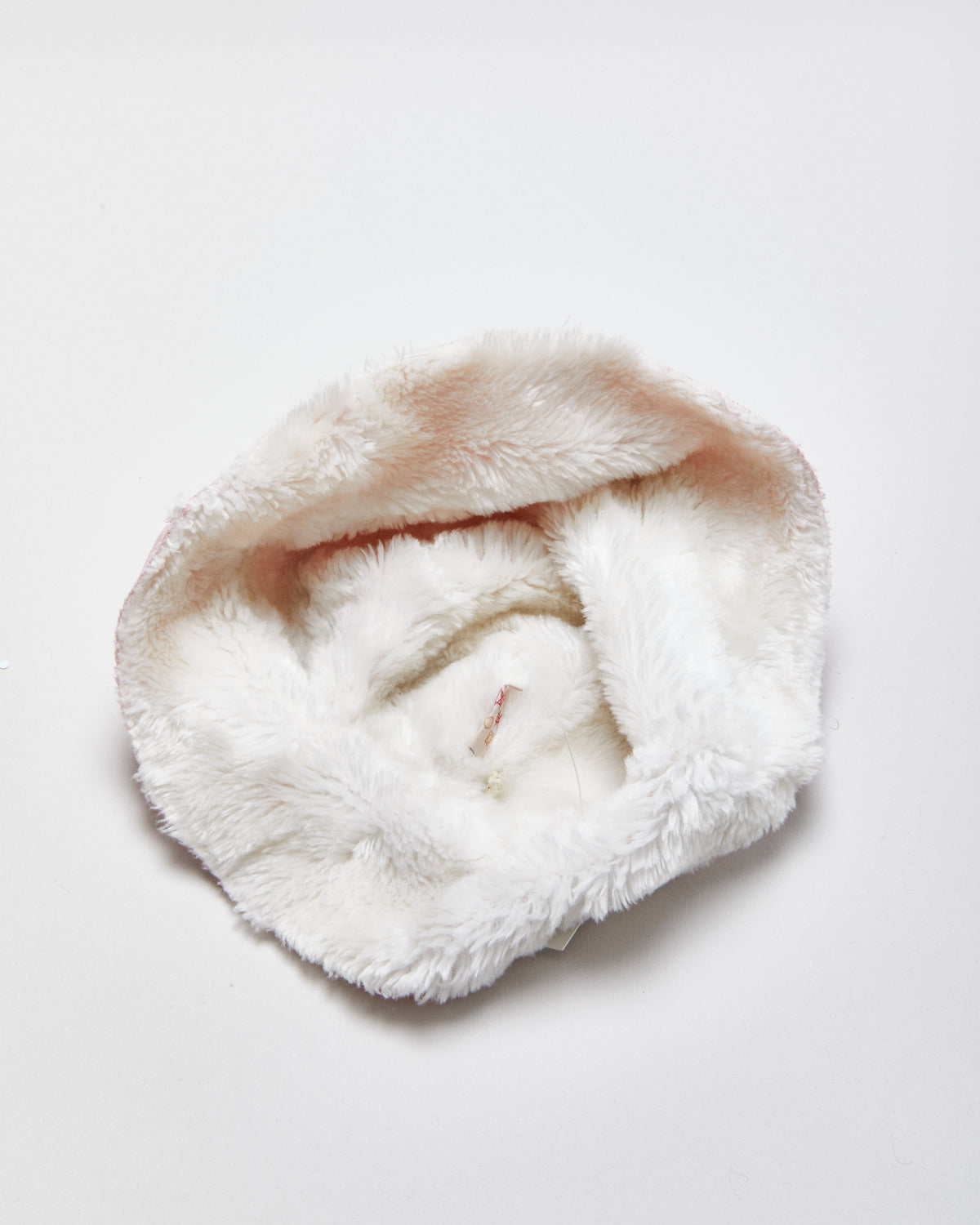 Vintage Y2K 00s Baby Pink Faux Sheepskin Bucket Hat - M/L