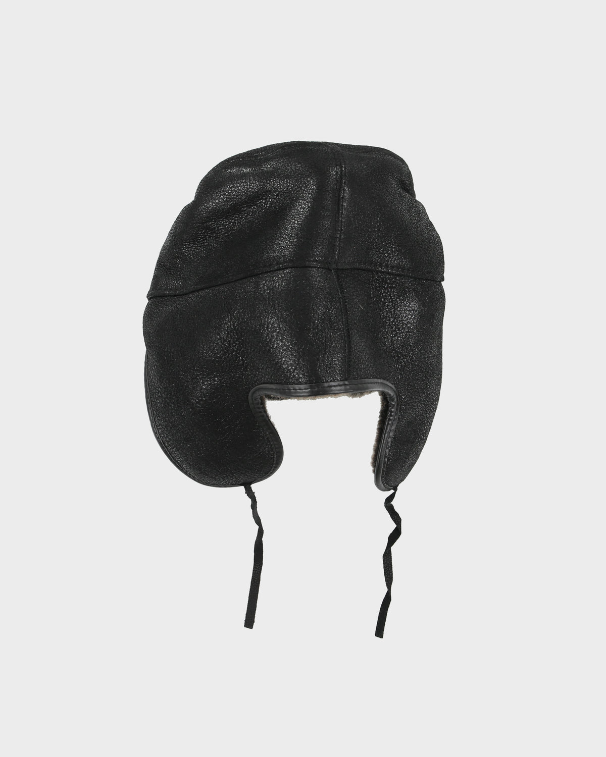 Vintage Y2K 00s FRR Canada Sheepskin Leather Aviator Captain Trapper Hat - L/XL