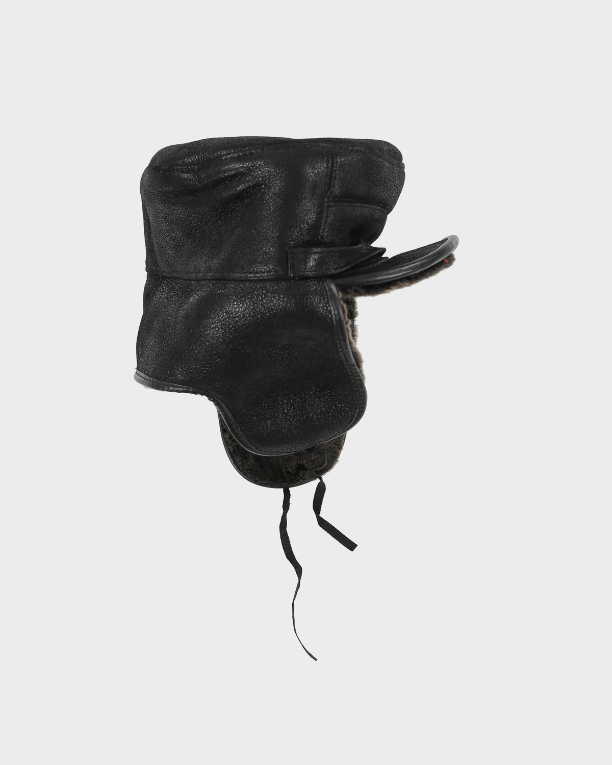 Vintage Y2K 00s FRR Canada Sheepskin Leather Aviator Captain Trapper Hat - L/XL