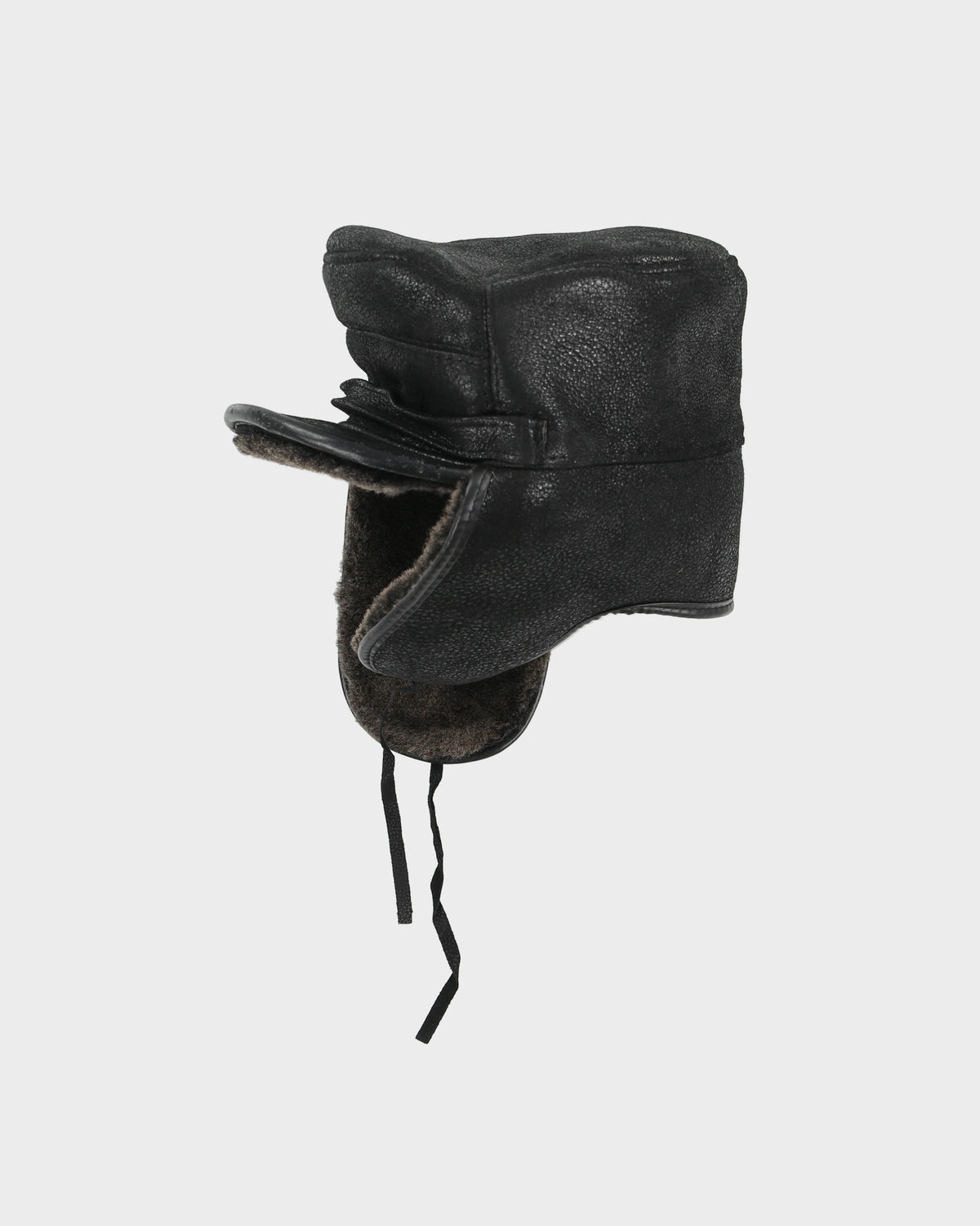 Vintage Y2K 00s FRR Canada Sheepskin Leather Aviator Captain Trapper Hat - L/XL