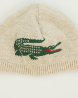 Vintage Y2K 00s Lacoste Wool Blend Made In France Knit Croc Skullcap Beanie - L
