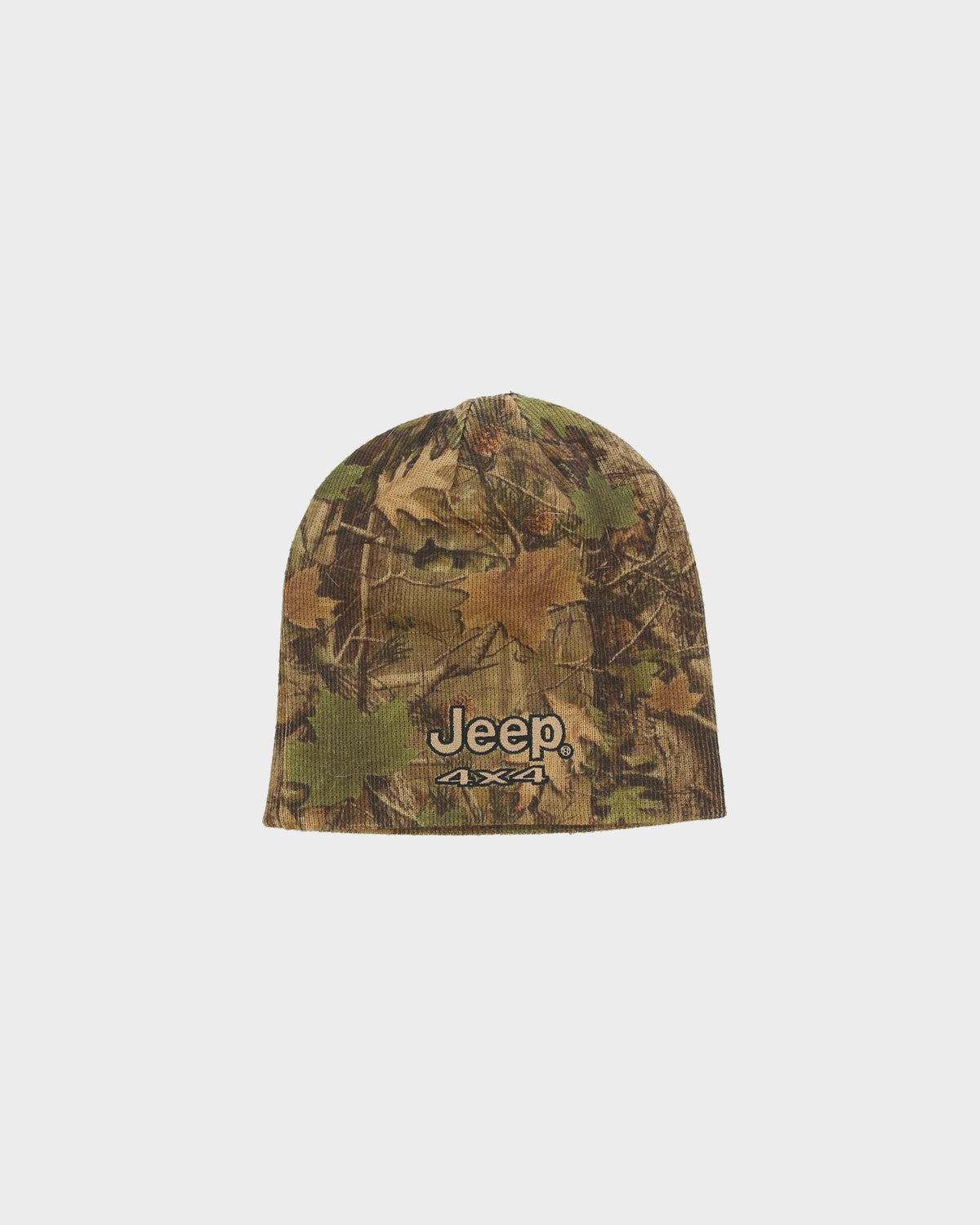 Vintage Y2K Jeep 4X4 Realtree Camo Embroidered Knit Skullcap Beanie - OS