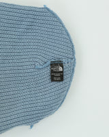 Vintage 1990s The North Face Pale Blue Chunky Ribbed Knit Made In Canada Skullcap Beanie - OS