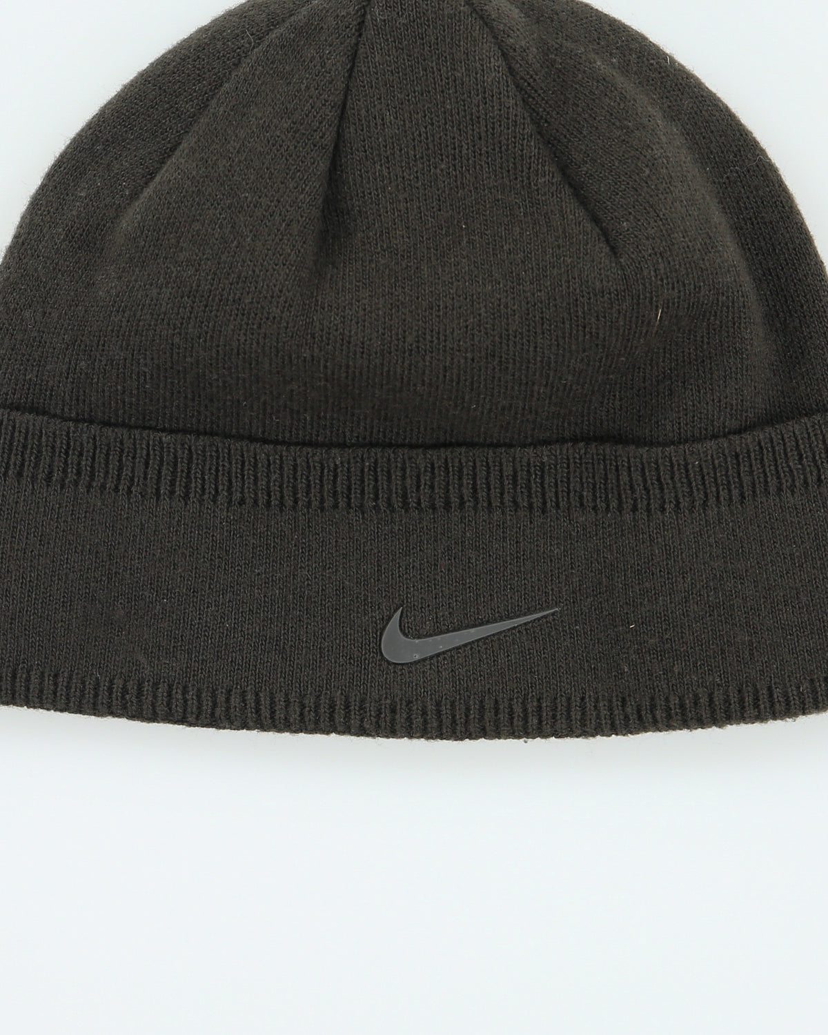 Vintage Y2K 00s Nike Khaki Fleece Lined Wool Blend Knit Cuff Beanie - OS