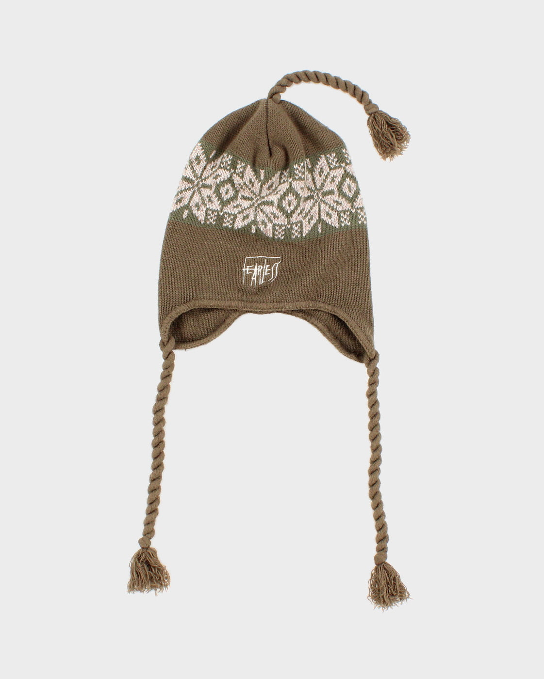 Green Fearless Beanie With Tassels