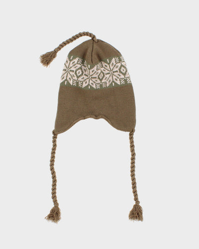 Green Fearless Beanie With Tassels