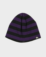 Unisex Black And Purple Striped Stussy Beanie