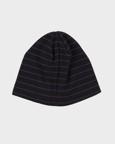 Unisex Black And Purple Striped Stussy Beanie