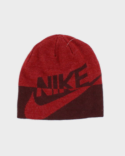 Unisex Red Nike Spell Out Beanie
