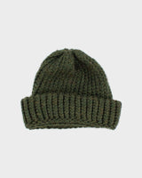 Unisex Green Hand Knit Beanie