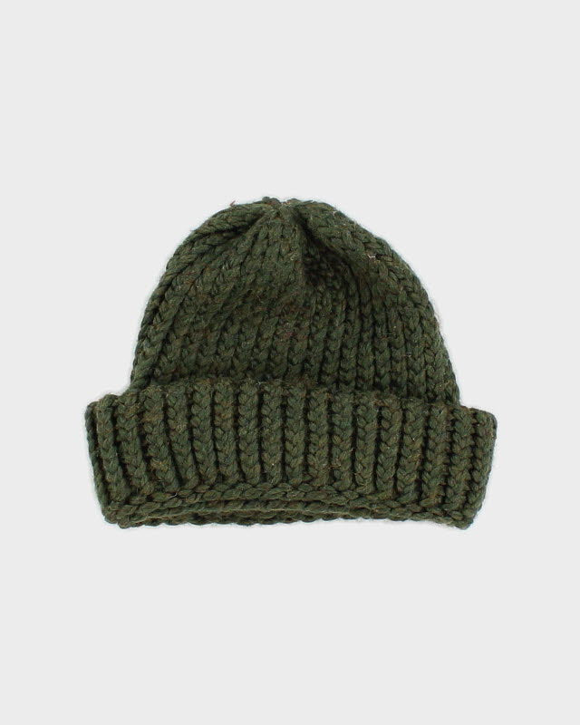 Unisex Green Hand Knit Beanie