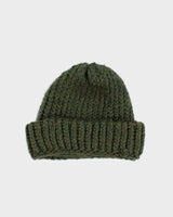 Unisex Green Hand Knit Beanie