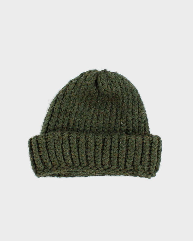Unisex Green Hand Knit Beanie
