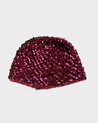 Unisex Pink Sequinned Beanie - S