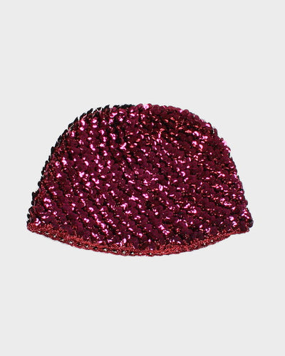 Unisex Pink Sequinned Beanie - S