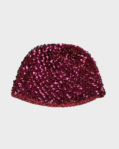 Unisex Pink Sequinned Beanie - S