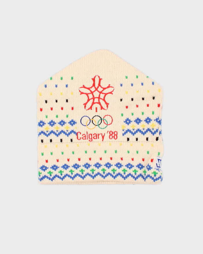 Unisex Cream Calgary Olympics 1988 Beanie - O/S