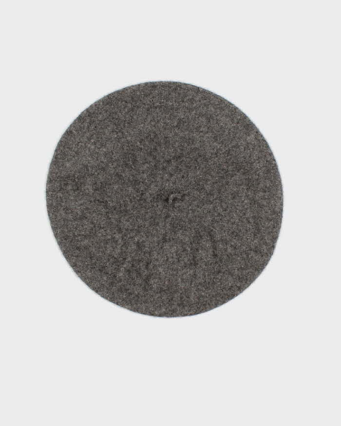 Unisex Grey Wool Beret - O/S
