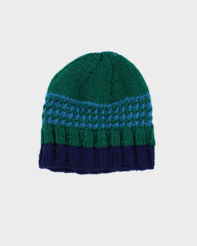 Unisex Green Hand Knit Beanie - O/S