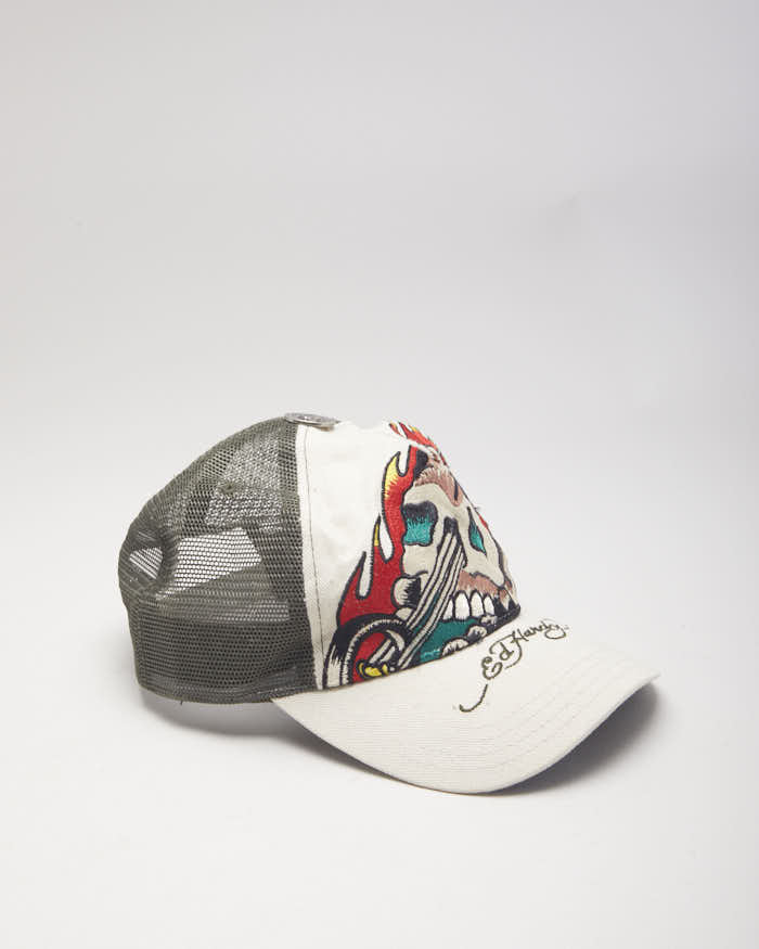 Vintage Y2K Ed Hardy Embroidered Trucker Cap - OS
