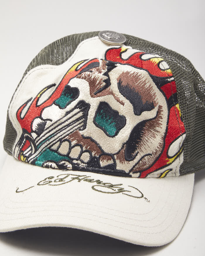 Vintage Y2K Ed Hardy Embroidered Trucker Cap - OS