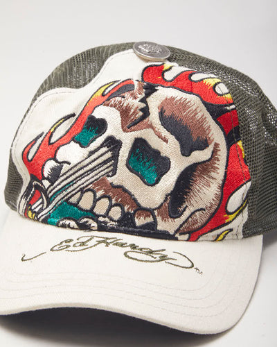 Vintage Y2K Ed Hardy Embroidered Trucker Cap - OS