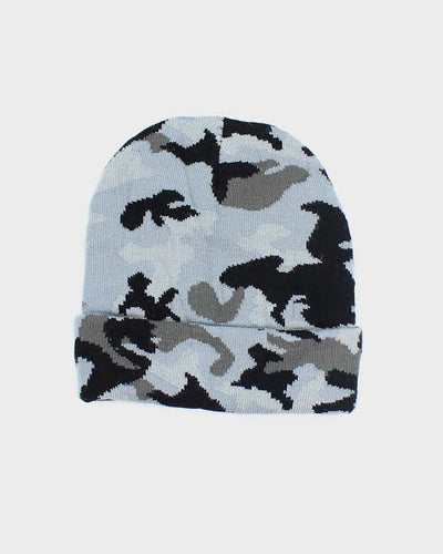 Y2k 00s Camouflage Blue Beanie