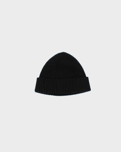 Vintage Polo Ralph Lauren Black Ribbed Wool Blend Beanie - One Size