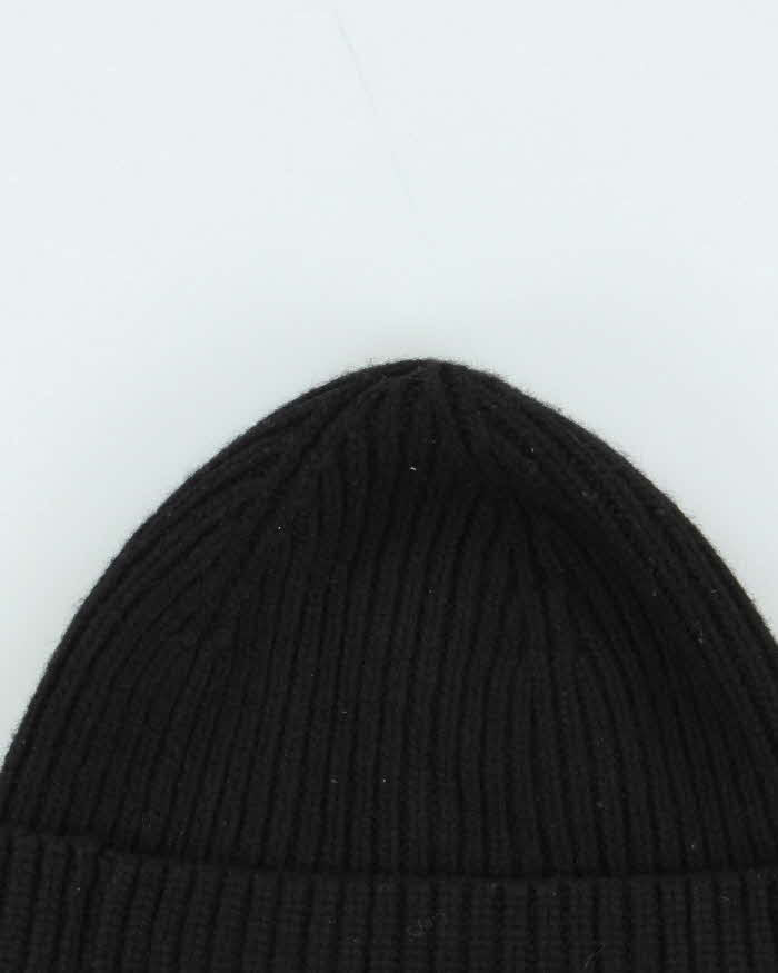 Vintage Polo Ralph Lauren Black Ribbed Wool Blend Beanie - One Size
