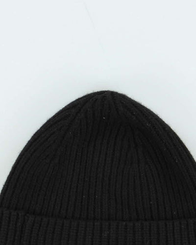 Vintage Polo Ralph Lauren Black Ribbed Wool Blend Beanie - One Size