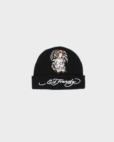 Vintage Y2K 00s Ed Hardy Black Beanie - One Size