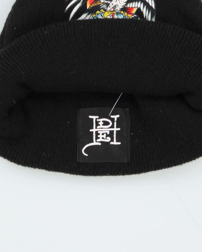 Vintage Y2K 00s Ed Hardy Black Beanie - One Size