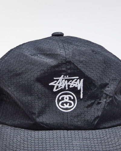 Stussy Black Unisex Stock Lock Taslan Strap Back Cap - One Size