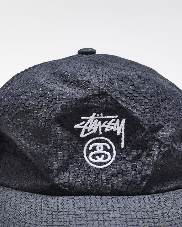 Stussy Black Unisex Stock Lock Taslan Strap Back Cap - One Size