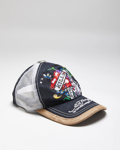 Vintage Y2K Unisex Ed Hardy Embroidered Sequined Trucker Cap - One Size
