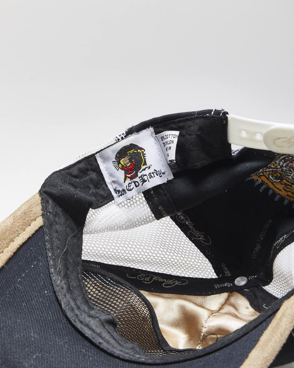 Vintage Y2K Unisex Ed Hardy Embroidered Sequined Trucker Cap - One Size