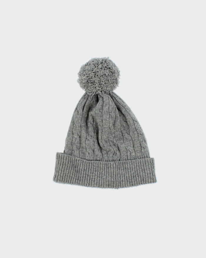 Vintage Polo Ralph Lauren Wool Cashmere Blend Cable Knit Bobble Beanie - One Size