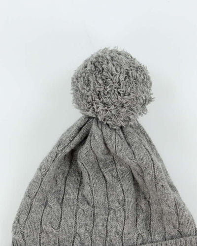 Vintage Polo Ralph Lauren Wool Cashmere Blend Cable Knit Bobble Beanie - One Size