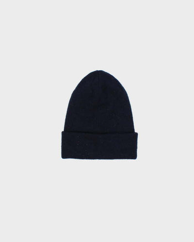 Vintage Lacoste Navy Large Croc Wool Blend Beanie - O/S
