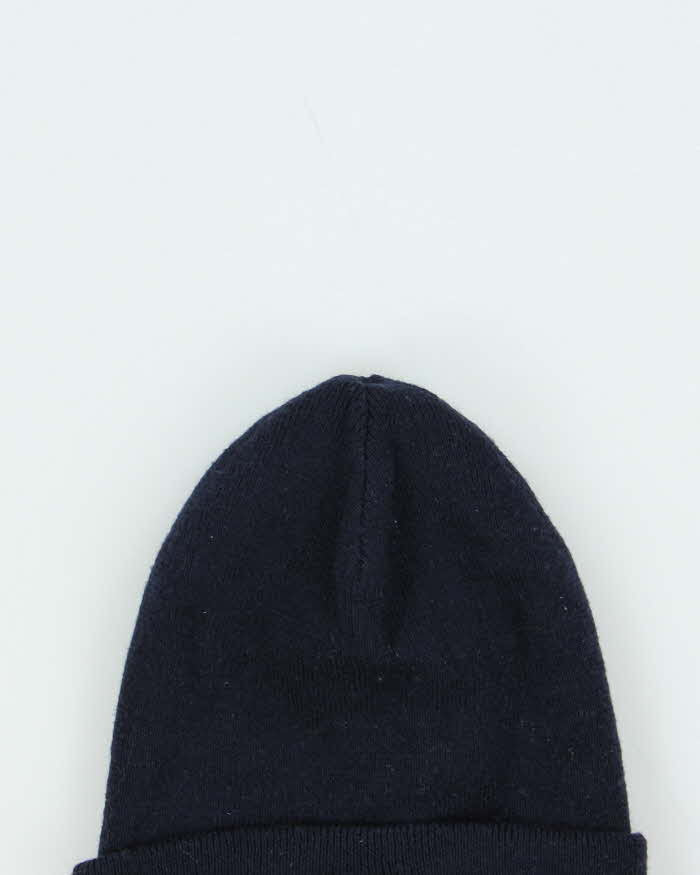Vintage Lacoste Navy Large Croc Wool Blend Beanie - O/S