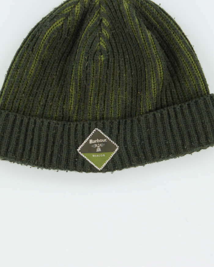 Vintage Barbour Beacon Ribbed Green Beanie - O/S