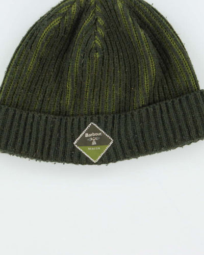 Vintage Barbour Beacon Ribbed Green Beanie - O/S