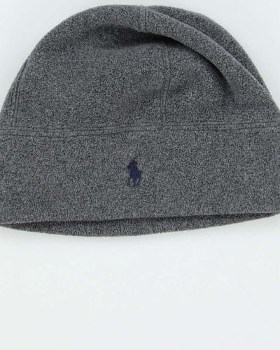 Vintage Polo Ralph Lauren Grey Fleece Skull Cap Beanie - O/S
