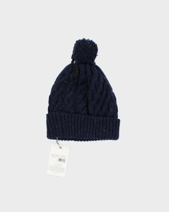 DSWT Vintage Navy Barbour Seaton Pom Wool Beanie - O/S